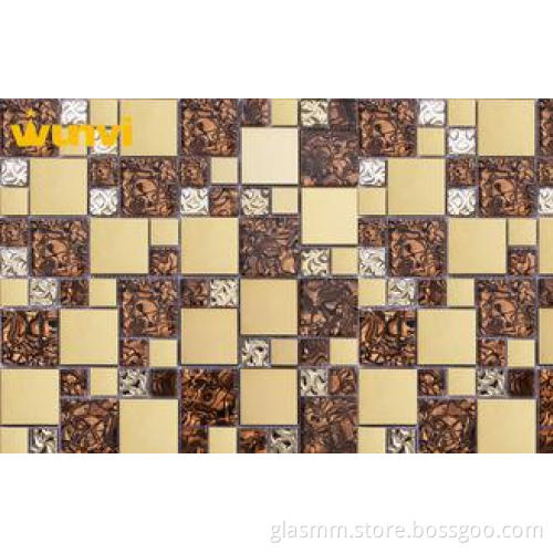 Glass Mosaic Wall Tile For Living Room Ceiling , Mosaic Lam